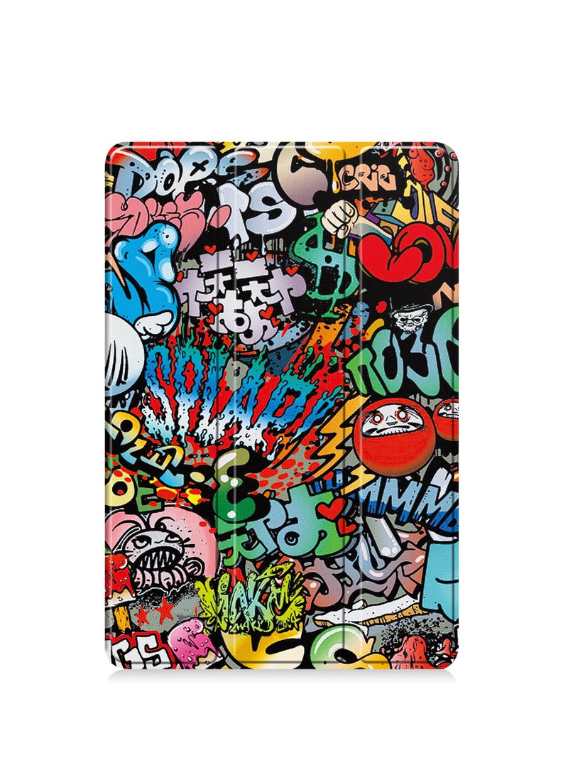 Case for Redmi Pad SE 11 Inch PU Slim Cover with Auto Sleep/Wake up Hard Trifold Stand Cover Case for Redmi Pad SE (Polychrome)  - Image 5