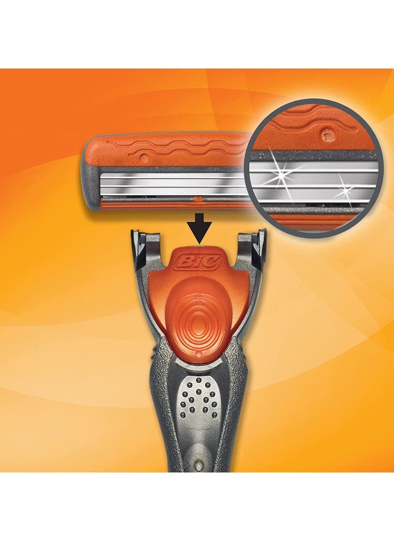 Bic - Comfort 3 Hybrid Disposable Men's Razor 3 Blade 1 Handle and 6 Cartridges - Image 1