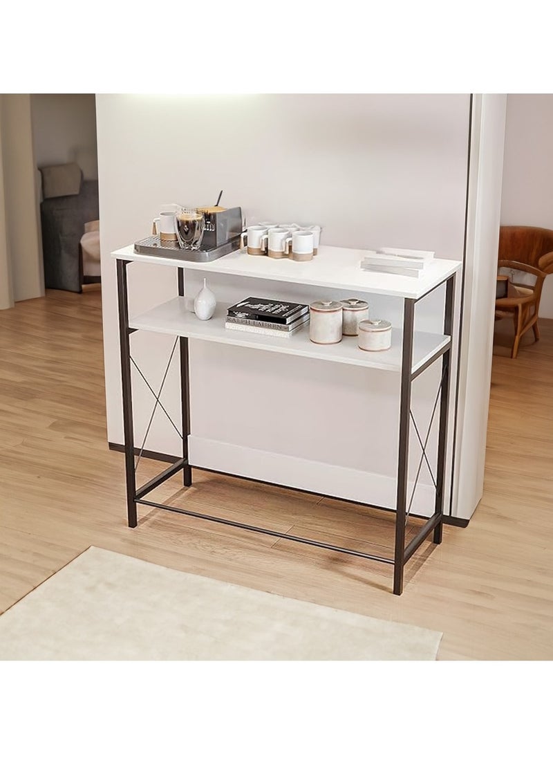 AGD - Coffee corner table, console entrance table, to arrange and organize your needs - white / black - Image 1