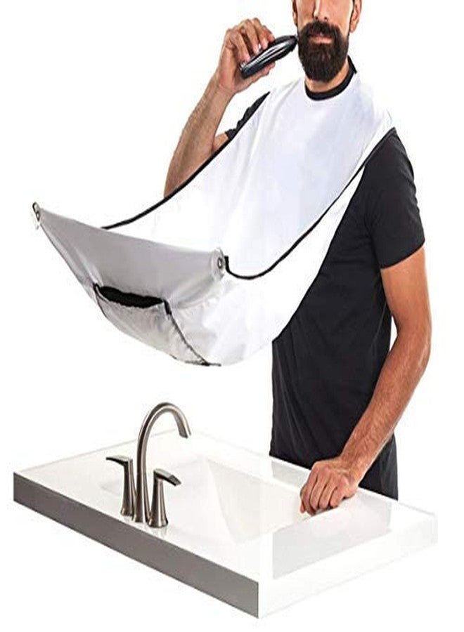 STACKRAID Beard Bib Hair Catcher Apron - Beard Hair Catcher and Grooming Apron for Men Shaving | Comes with 2 suction hooks | WHITE - 1 - Image 3