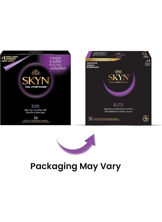 SKYN Elite – 36 Count – Ultra-Thin, Lubricated Latex-Free Condoms - Image 2