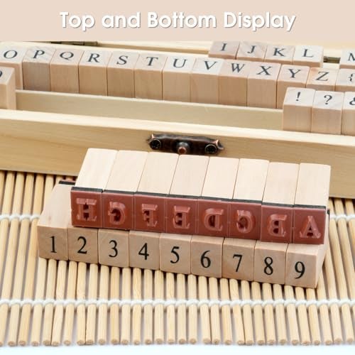 Opvixi 42 Pcs Letter Stamps, Rubber Stamps Alphabet Stamps, Wooden Stamps Number Alphabet Letter Symbol Set for DIY Crafting, Scrapbooking Supplies, Card Making - Image 3