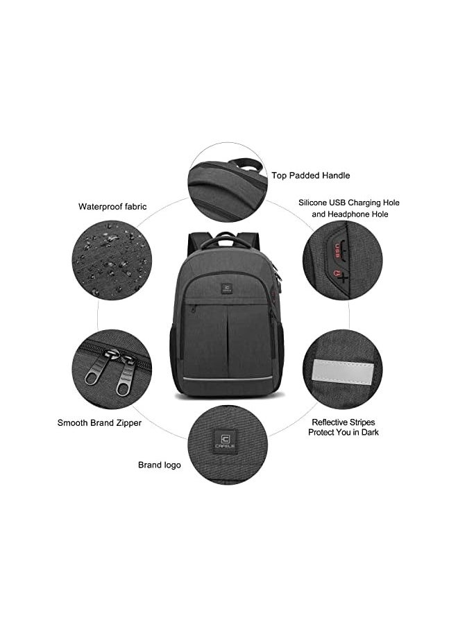 CAFELE Anti-Theft Laptop Backpack USB Travel Computer Backpack College Bookbag School Backpack
