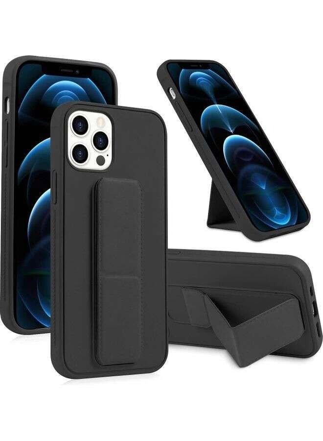 BORTONY Apple iPhone 12 Pro Max Case with Magnetic Stand & Holder Black - Image 1