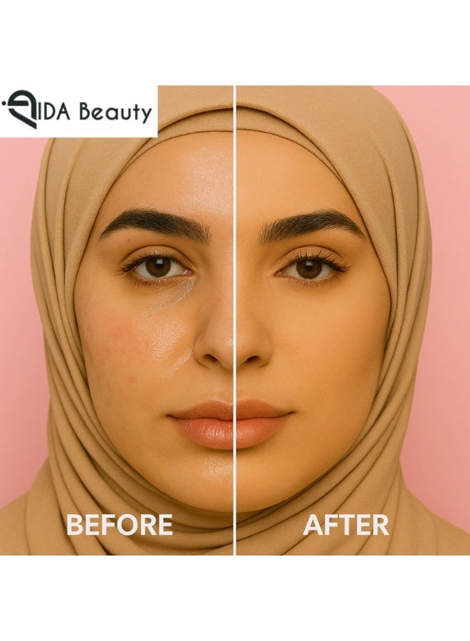 IDA Beauty Glam It! Perfect Full Coverage Matte Powder Pressed Foundation | 2-in-1 Setting & Foundation | Matte Finish, Long-Lasting, Lightweight | Vegan, Halal, Cruelty-Free (Ona 02) - Image 3