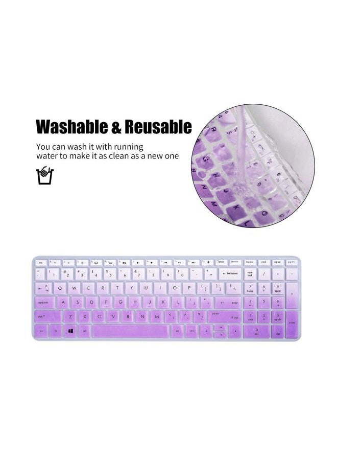 iKammo Keyboard Cover Skin Compatible 15.6 inch HP Pavilion x360 15-BR075NR / HP Pavilion 15-BS 15-BW 15-CC 15-CB 15-CD/HP Envy x360 15M-BP 15M-BQ,17.3 HP Envy 17M 17-BS Keyboard Covers (Omber Purple) - Image 5