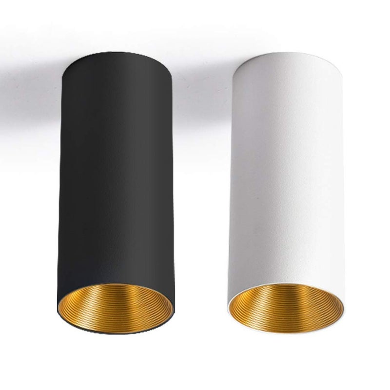 Black Gold 10W Cylinder Downlight Surface Mount White Light For Foyer Balcony Corridor - Image 4