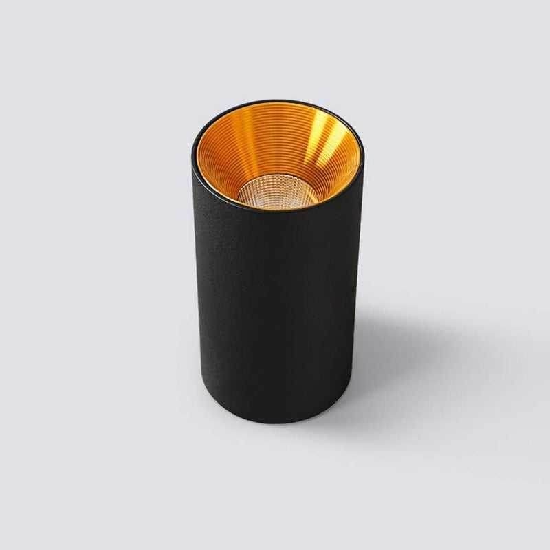 Black Gold 10W Cylinder Downlight Surface Mount White Light For Foyer Balcony Corridor - Image 5