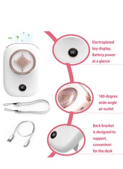 Excefore Mini Hanging Neck Fan Portable Eyelash Fan Necklace Fan with Adjustable Lanyard and Bracket USB Rechargeable Hands Free for Women Kids Girls Men Outdoor Travel Camping  - Image 2