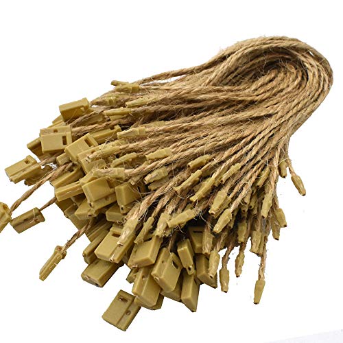 Renashed 500 Pcs Hemp Twine Hang Tag String Snap Lock Pin Loop Fastener Hook Ties Easy and Fast to Attach - Image 1