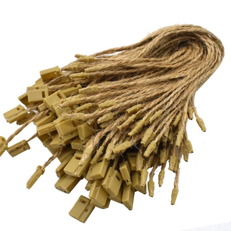 Renashed 500 Pcs Hemp Twine Hang Tag String Snap Lock Pin Loop Fastener Hook Ties Easy and Fast to Attach - Image 5