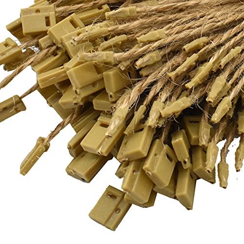 Renashed 500 Pcs Hemp Twine Hang Tag String Snap Lock Pin Loop Fastener Hook Ties Easy and Fast to Attach - Image 3