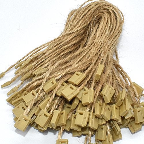 Renashed 500 Pcs Hemp Twine Hang Tag String Snap Lock Pin Loop Fastener Hook Ties Easy and Fast to Attach - Image 2