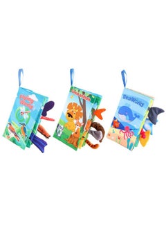 Generic Supply Baby Sea, Land And Air Tail Cloth Book Marine Forest Flying Animal Early Education Toy With Ringing Paper Cloth Book-Color:Sea, Land And Air Tail Cloth Book (3 Books And 1 Set) 111.6G Volume Weight 0.18kg  - Image 1