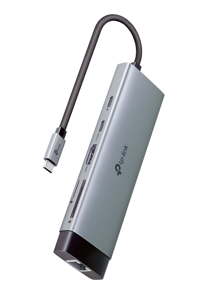 UH9120C USB Type-C 9 in 1 Port Hub|4K HDMI| Gigabit RJ45|SD & microSD| PD 100W|USB 3.0|Plug & Play| Supports Mac, Windows, Linux, iPadOS, iOS, Android, Chrome Grey