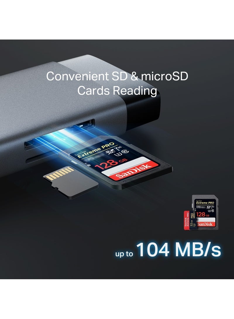 تي بي لينك محور USB Type-C 9 في 1 UH9120C | HDMI 4K | RJ45 جيجابت | SD و microSD | PD 100W | USB 3.0 | توصيل وتشغيل | يدعم Mac و Windows و Linux و iPadOS و iOS و Android و Chrome - Image 5