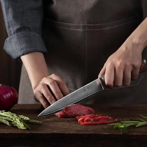 Wakoli EDIB 4-Piece Damascus Knife Set – Professional Kitchen Knife Set, 67-Layer Genuine Damascus Steel, High Carbon Stainless Steel Core (VG10), Ergonomic Pakkawood Handles, In Elegant Gift Box - Image 4
