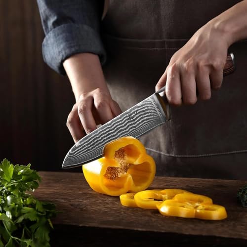 Wakoli EDIB 4-Piece Damascus Knife Set – Professional Kitchen Knife Set, 67-Layer Genuine Damascus Steel, High Carbon Stainless Steel Core (VG10), Ergonomic Pakkawood Handles, In Elegant Gift Box - Image 3