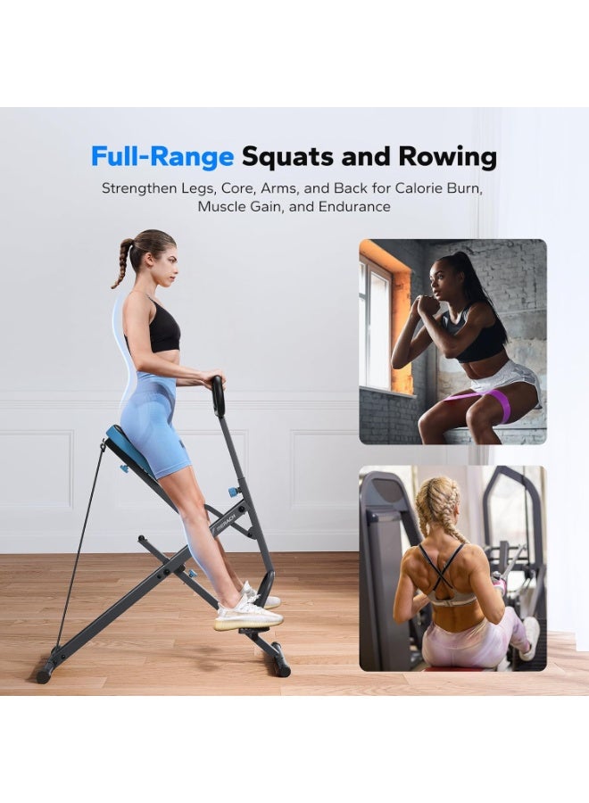 Merach Squat Rowing Machine 2 in 1 Cardio Equipment, Workout Gym Equipment Adjustable Machine for Abs Home Workout Equipment at Home Gym Multi Station,Glutes & Leg Exercise Equipment Rowing Machine - Image 2
