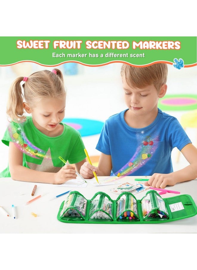 Wernnsai - Dinosaur Marker Set - 56 Pcs Scented Markers Painting Coloring Markers Pens Set - Image 1