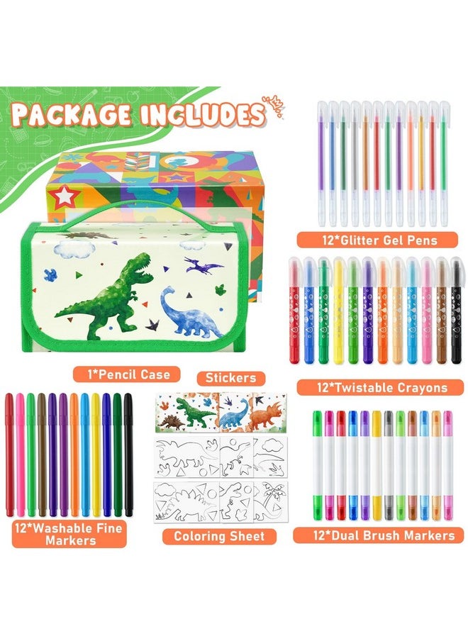 Wernnsai - Dinosaur Marker Set - 56 Pcs Scented Markers Painting Coloring Markers Pens Set - Image 1