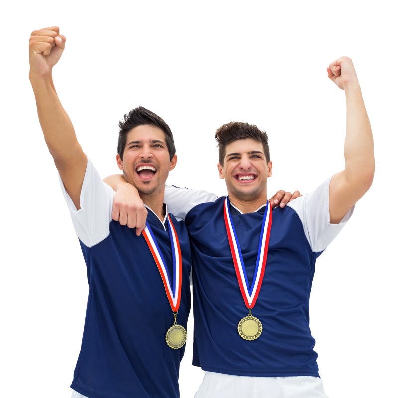Junkin 24 Pcs Blank Award Medals with Neck Ribbons Winner Participation Medal Awards Make Your Own Kit 1st Place Cheer Participation Trophy Metal Prize Gift(Gold,Modern) - Image 4