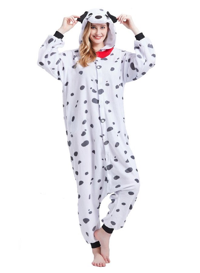 Magicalani Dalmatian Dog Onesie Pajamas for Adults - Unisex Animal Cosplay Sleepwear, Christmas Halloween Costume - Image 1