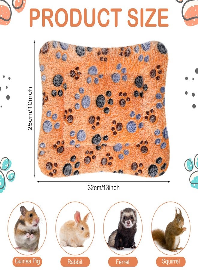 Haull 4 Pcs Waterproof Guinea Pig Bedding Winter Guinea Pig Bed Plush Cage Liners Soft Dog Cat Mat Reversible Winter Cozy Animal Pee Pad Hamster Bed Mat for Bunny(Paw,13 x 10 Inch) - Image 3
