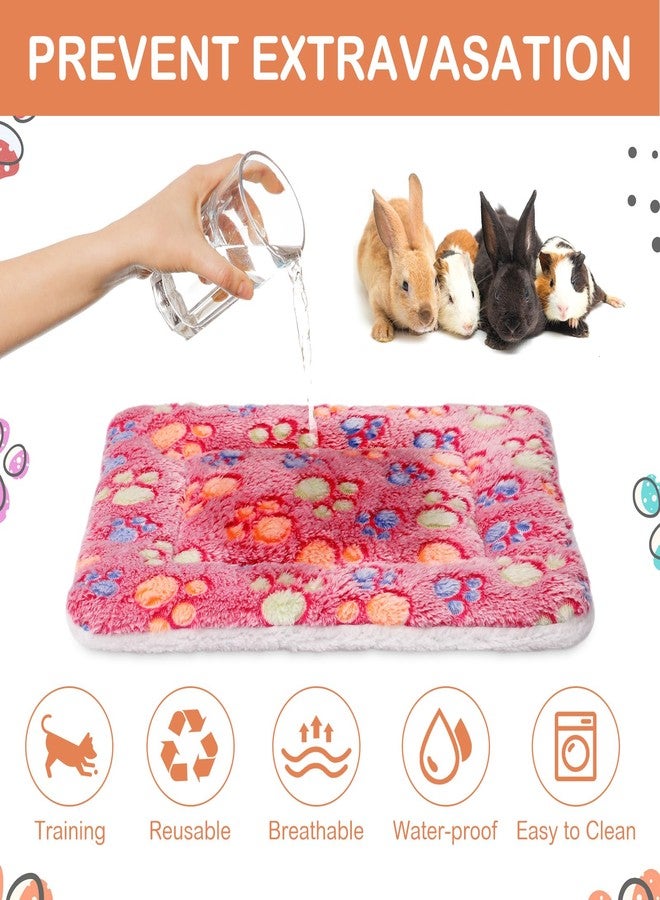 Haull 4 Pcs Waterproof Guinea Pig Bedding Winter Guinea Pig Bed Plush Cage Liners Soft Dog Cat Mat Reversible Winter Cozy Animal Pee Pad Hamster Bed Mat for Bunny(Paw,13 x 10 Inch) - Image 4