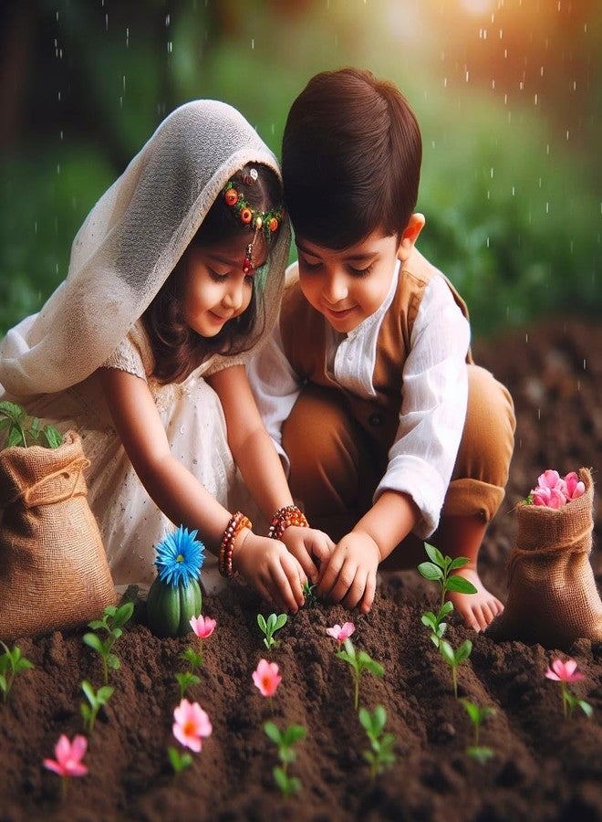 Earth Hopper زوج Shubh Labh الأنيق - Shubh Labha للتعليق على الحائط لديكور المنزل لمهرجانات Latkan - مصنوع يدويًا - Image 5