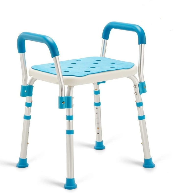 HEALTH LINE MASSAGE PRODUCTS Health Line Massage Products Shower Chair Bath Seat for Seniors Shower Stool with Removable Arms for Handicap Disabled  Elderly  Adjustable Shower Bench for Tubs FSA or HSA Eligible 