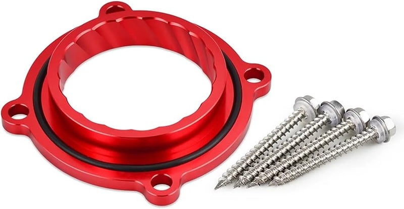 Red Throttle Body Spacer for Jeep Wrangler JK Dodge Challenger Charger Ram 1500 Chrysler - Image 2