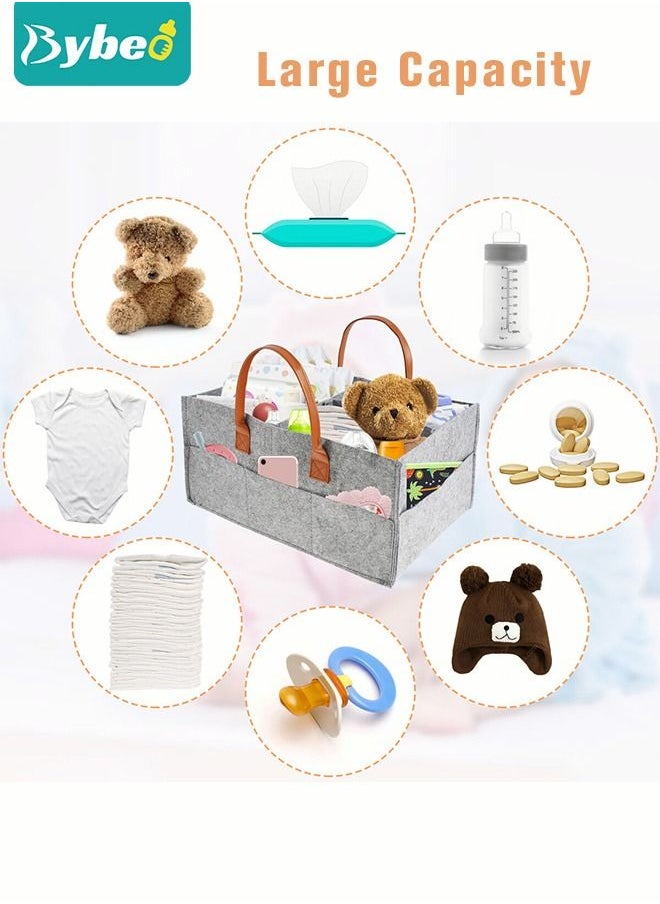 Bybeo - Portable Baby Diaper Caddy Storage Bag with Removable Dividers - Image 1