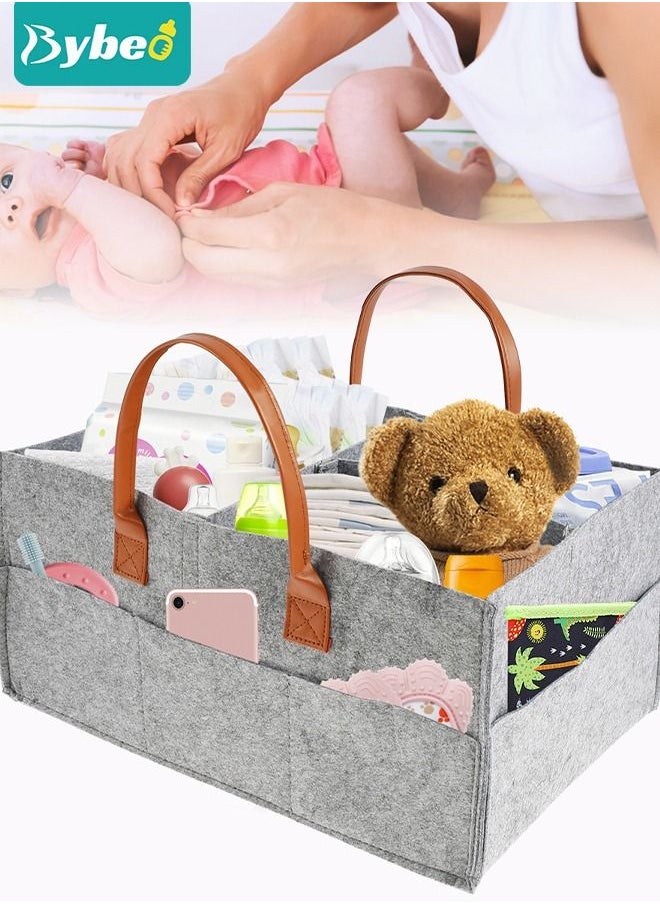 Bybeo - Portable Baby Diaper Caddy Storage Bag with Removable Dividers - Image 1
