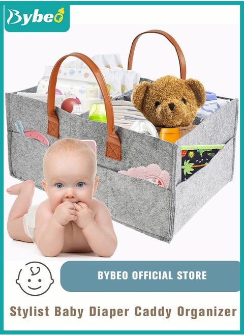 Portable Baby Diaper Caddy Storage Bag with Removable Dividers