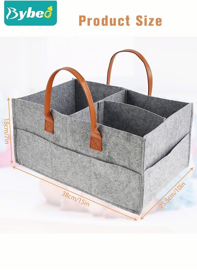 Bybeo - Portable Baby Diaper Caddy Storage Bag with Removable Dividers - Image 1