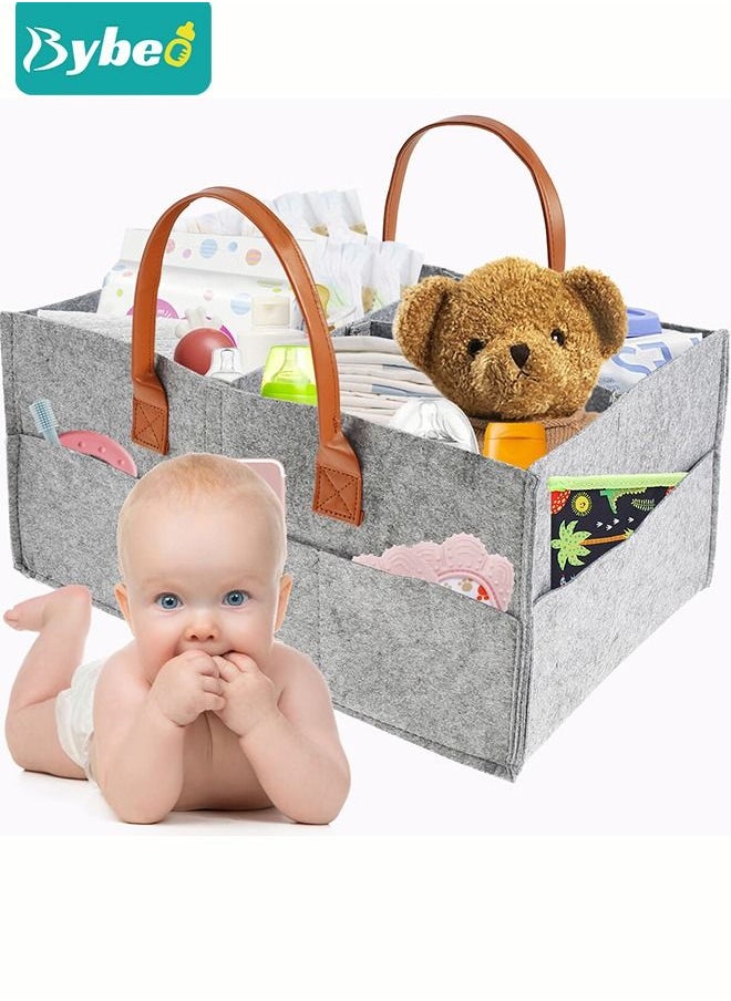 Bybeo - Portable Baby Diaper Caddy Storage Bag with Removable Dividers - Image 1