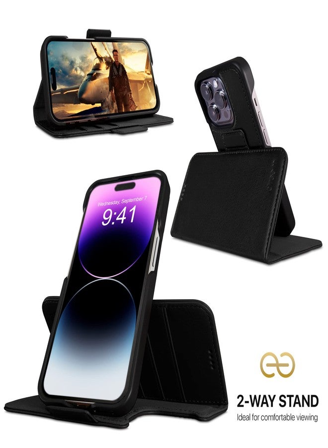 Dreem Fibonacci compatible with iPhone 14 Pro Max wallet case / 2-in-1 shockproof case and detachable vegan leather folio, MagSafe compatible, RFID protection [Gold] - Image 3