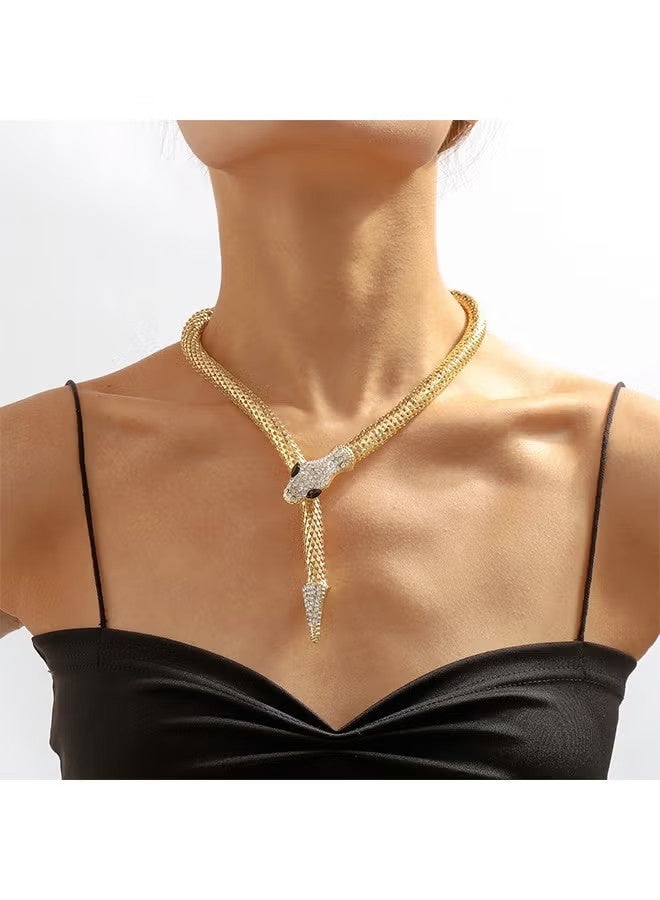 YJ Retro Snake Bendable Necklace, Anti Rust and Anti Fading 14k Gold Plated Necklace, Fashion Jewelry Gift (Golden) - Image 1