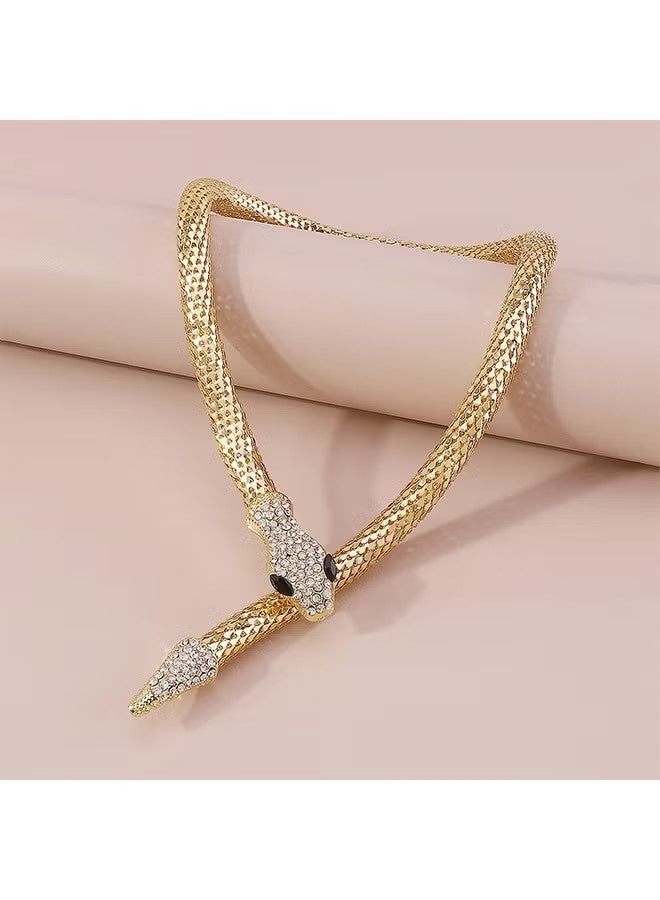 YJ Retro Snake Bendable Necklace, Anti Rust and Anti Fading 14k Gold Plated Necklace, Fashion Jewelry Gift (Golden) - Image 4