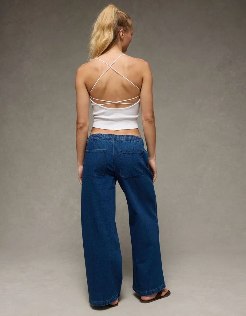 American Eagle  AE Dreamy Drape Strigid Low-Rise Ultra Wide-Leg Jean for Women | Best Price UAE
