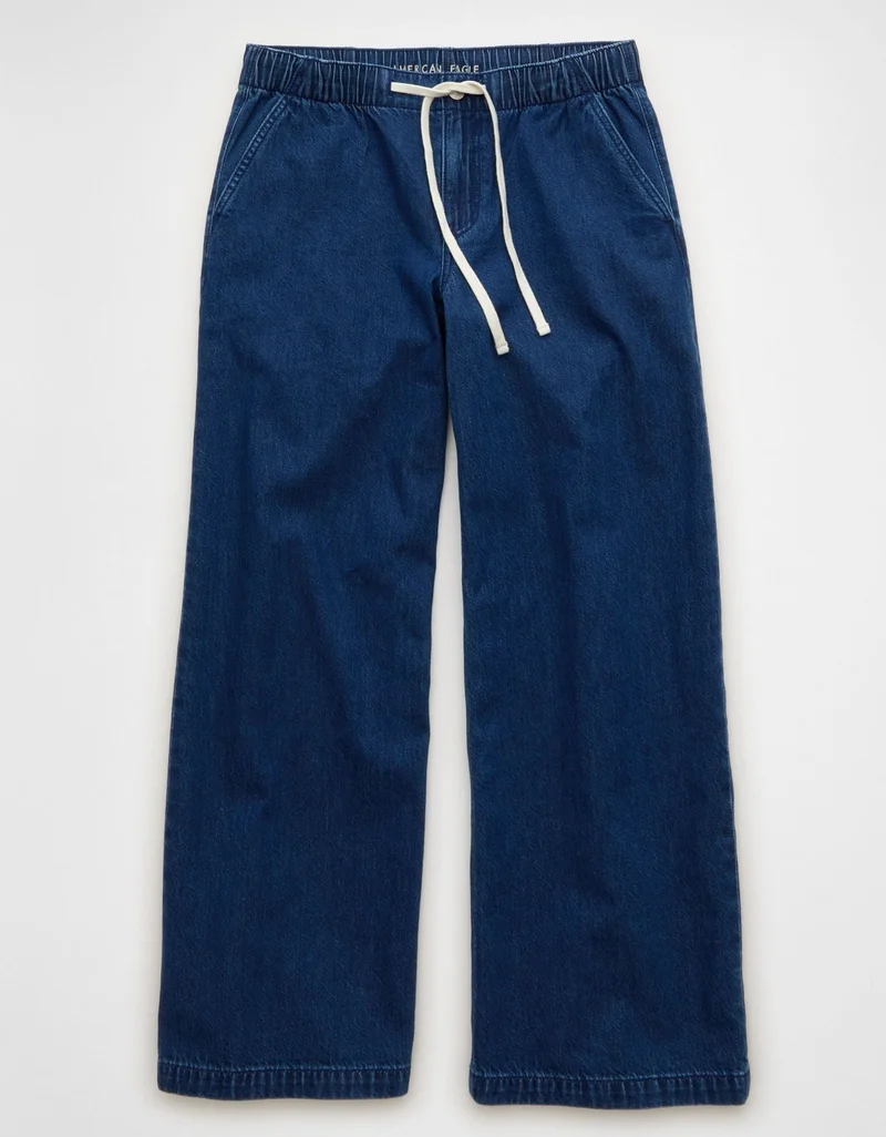 American Eagle  AE Dreamy Drape Strigid Low-Rise Ultra Wide-Leg Jean for Women | Best Price UAE