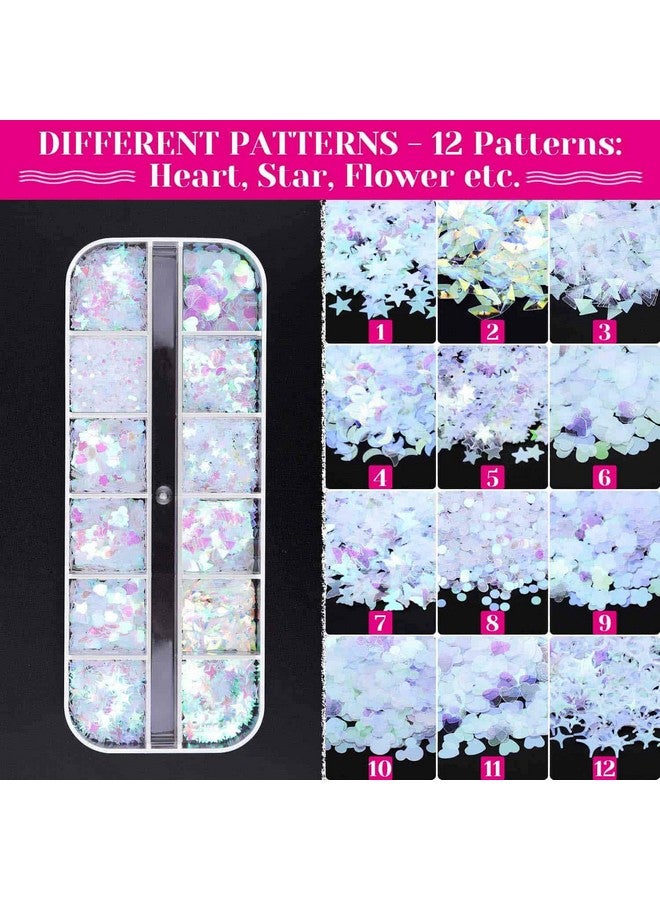 أوداب ترتر أظافر ثلاثي الأبعاد مع أحجار الراين للأظافر من Audab Nail Glitter Sequins مسمار الشارات مع بلورات Ab Nail Gems Diamonds لتصميم فن الأظافر الأكريليك والديكورات - Image 2