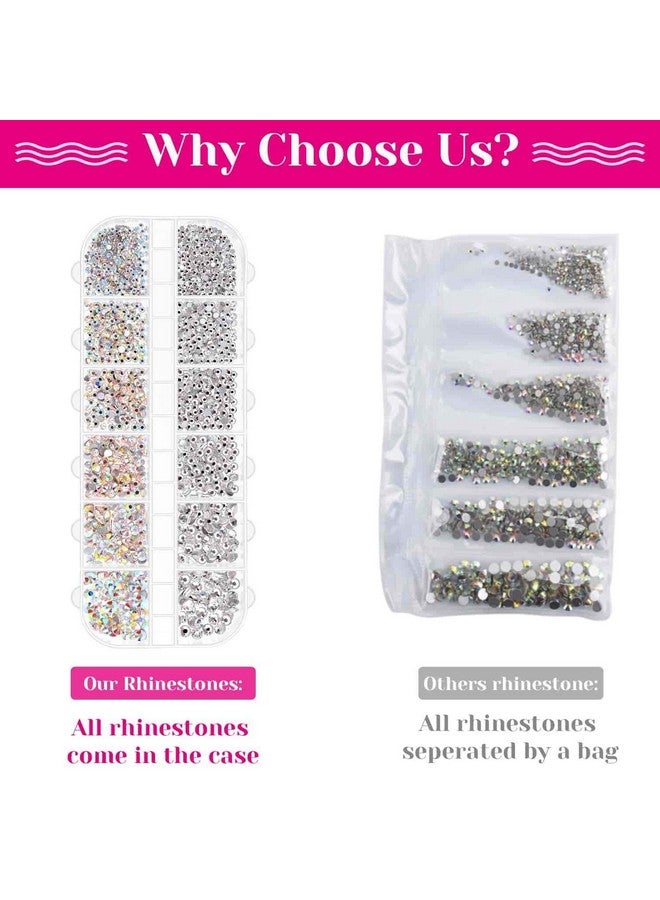 أوداب ترتر أظافر ثلاثي الأبعاد مع أحجار الراين للأظافر من Audab Nail Glitter Sequins مسمار الشارات مع بلورات Ab Nail Gems Diamonds لتصميم فن الأظافر الأكريليك والديكورات - Image 4
