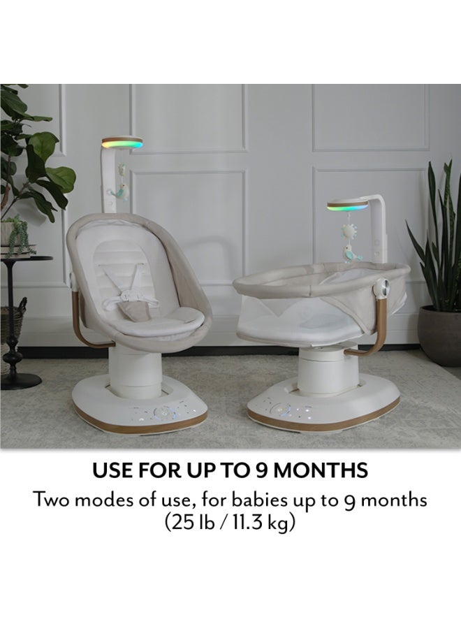 Evenflo - Elara 2-In-1 Smart Motion Swing & Soothing Nest - Coastal Coffee - Image 2