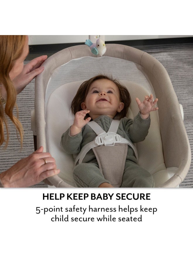 Evenflo - Elara 2-In-1 Smart Motion Swing & Soothing Nest - Coastal Coffee - Image 4