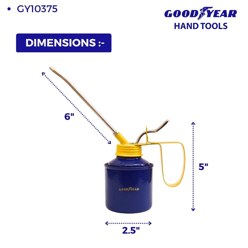 Good Year علبة زيت معدنية (زرقاء وصفراء) (GY-10375)، 1/2 باينت - Image 3