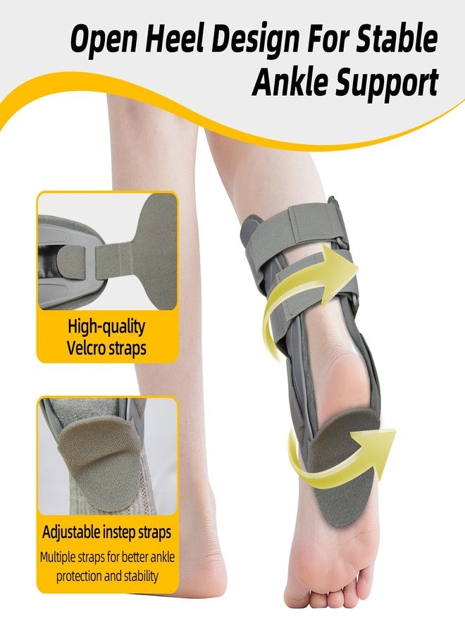 Malloraned Air Cast Stirrup Ankle Brace for Sprained Ankle,Inflatable Ankle Splint Stabilizer Brace for Men and Women,Adjustable Foot Splint for Sleeping,Gray,One size fits all - Image 2