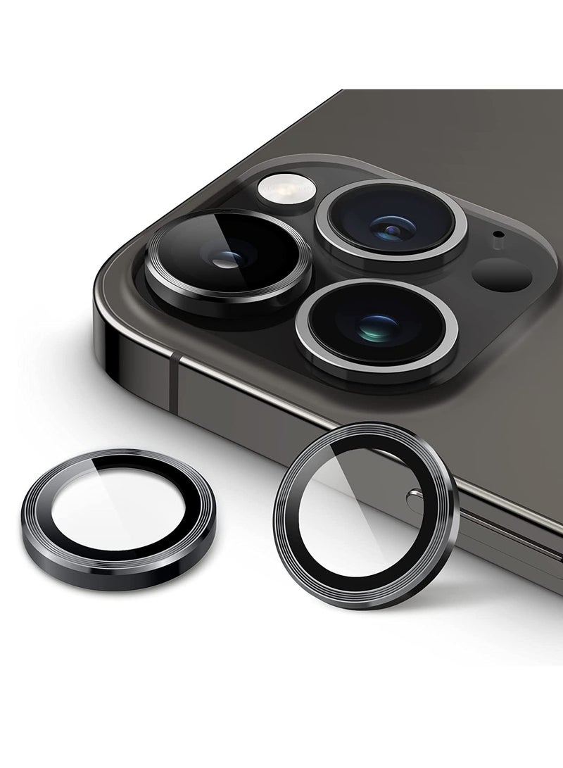 ELTRAZONE Camera Lens Protector for iPhone 14 Pro 6.1-Inch and iPhone 14 Pro Max 6.7-Inch, 9H Tempered Glass Metal Individual Ring Cover, HD Clear - Image 1
