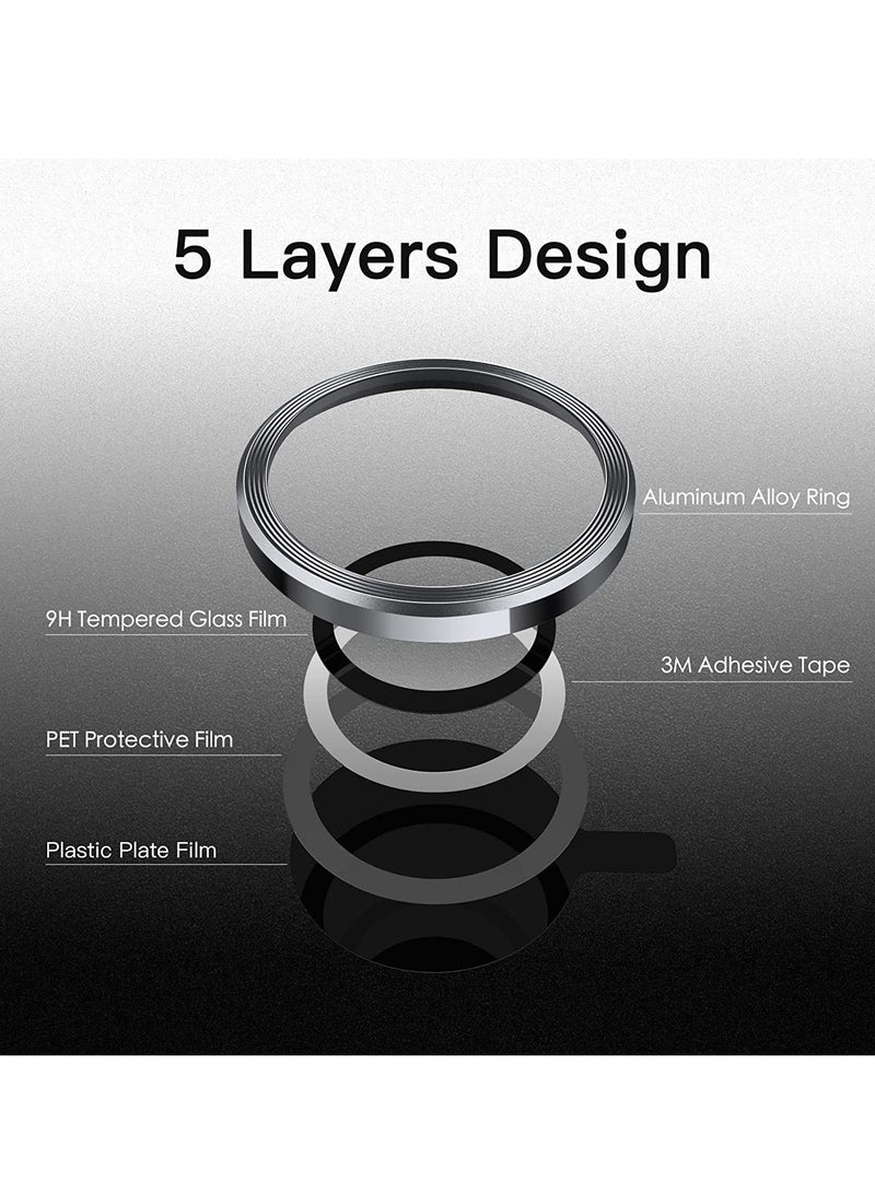 ELTRAZONE Camera Lens Protector for iPhone 14 Pro 6.1-Inch and iPhone 14 Pro Max 6.7-Inch, 9H Tempered Glass Metal Individual Ring Cover, HD Clear - Image 2